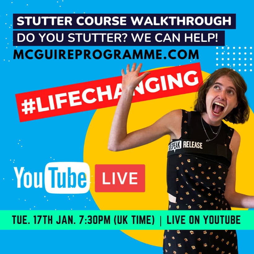 YouTube Live Broadcast 2023 for Stammer + Stutter Course Walkthrough