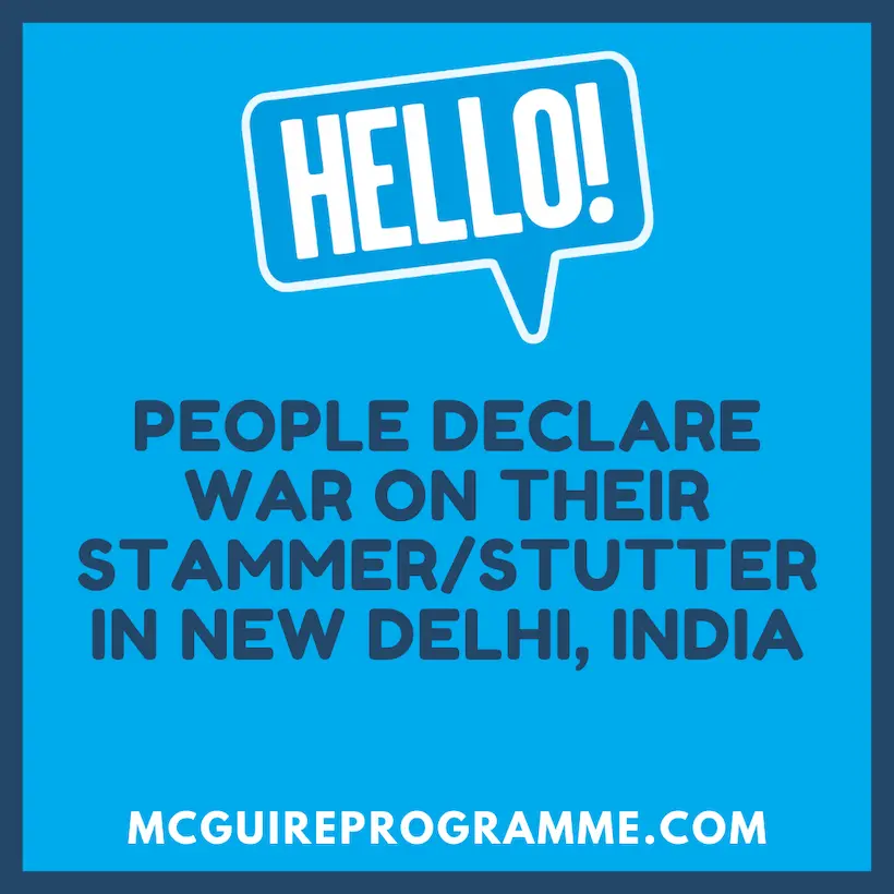 People declare war on stutter in New Delhi, India